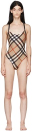 Burberry Alagon Check One-Piece Swimsuit