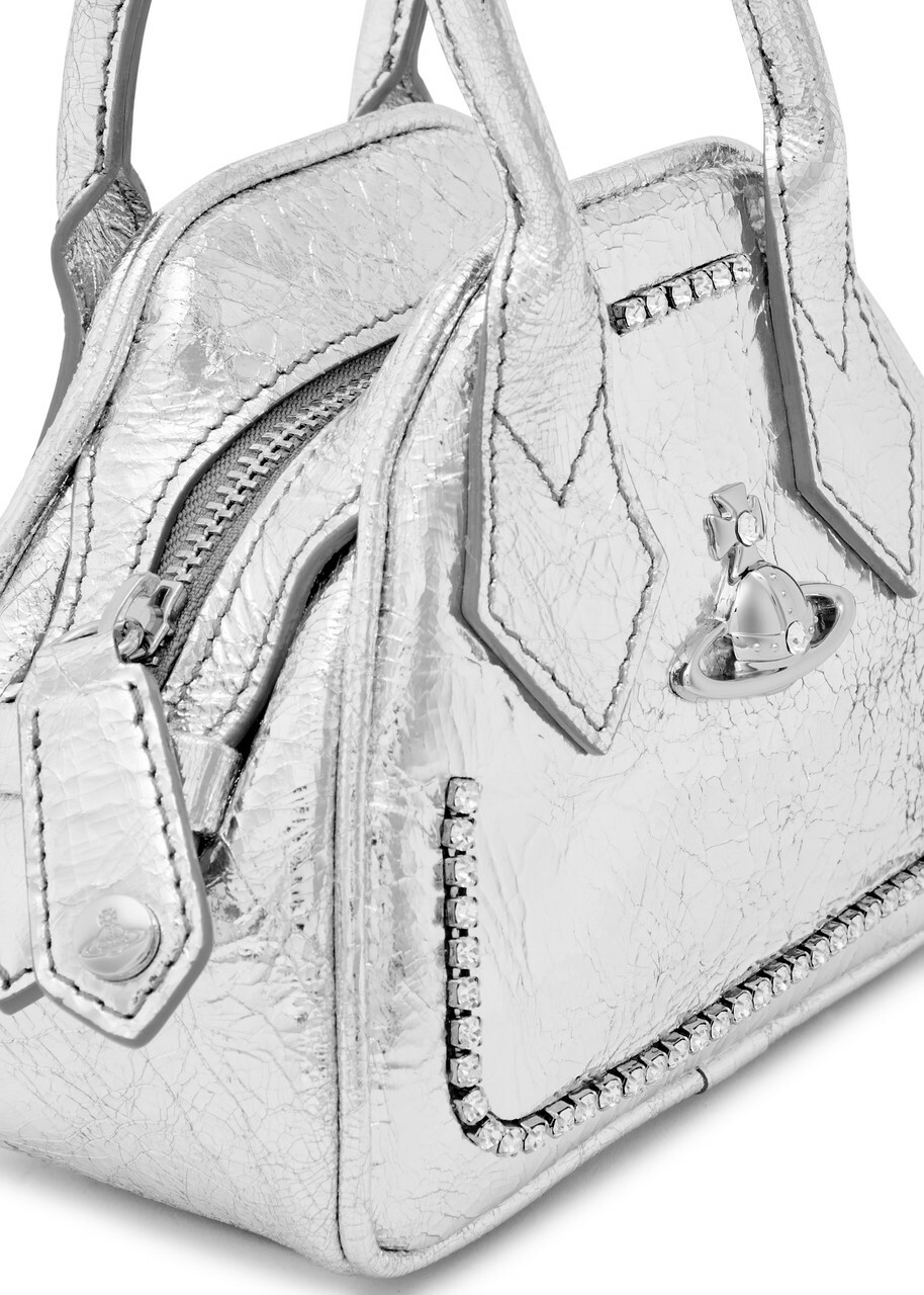Vivienne Westwood Yasmine Mini Metallic Leather top Handle bag - Silver - One Size