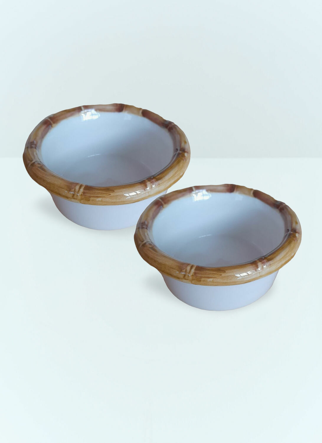 Les-Ottomans Set Of Two Bamboo Starter Bowls