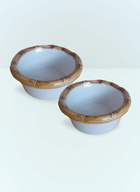 Les-Ottomans Set Of Two Bamboo Starter Bowls