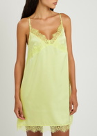 Simone PÉRÈLE Satin Secrets Lace-trim Satin Night Dress Yellow