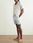 Onia - Vacation Convertible-Collar Striped Cotton and Linen-Blend Shirt - White