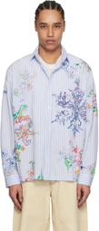 Perks and Mini Blue Fractal Stripe Shirt