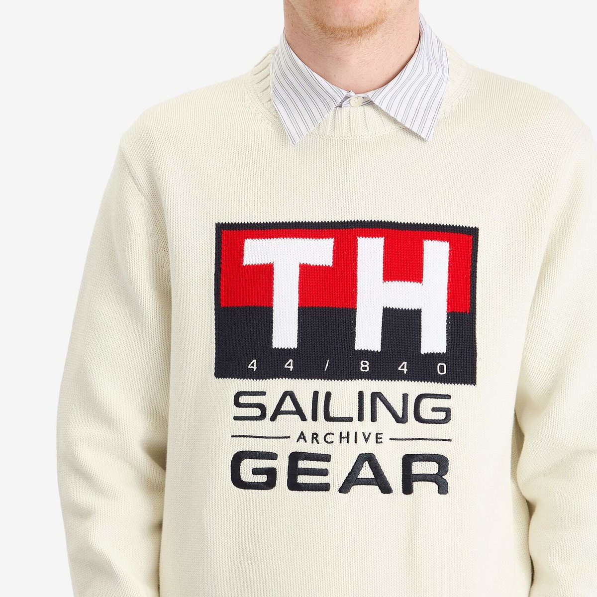 Tommy Jeans Men's Gi Sailing Crewneck Knit Sweater in White