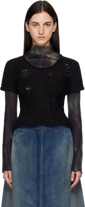 Photo: Andersson Bell Black & Green Cap Sleeve Sweater Layered T-shirt