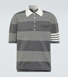 Thom Browne 4-Bar striped cotton polo shirt