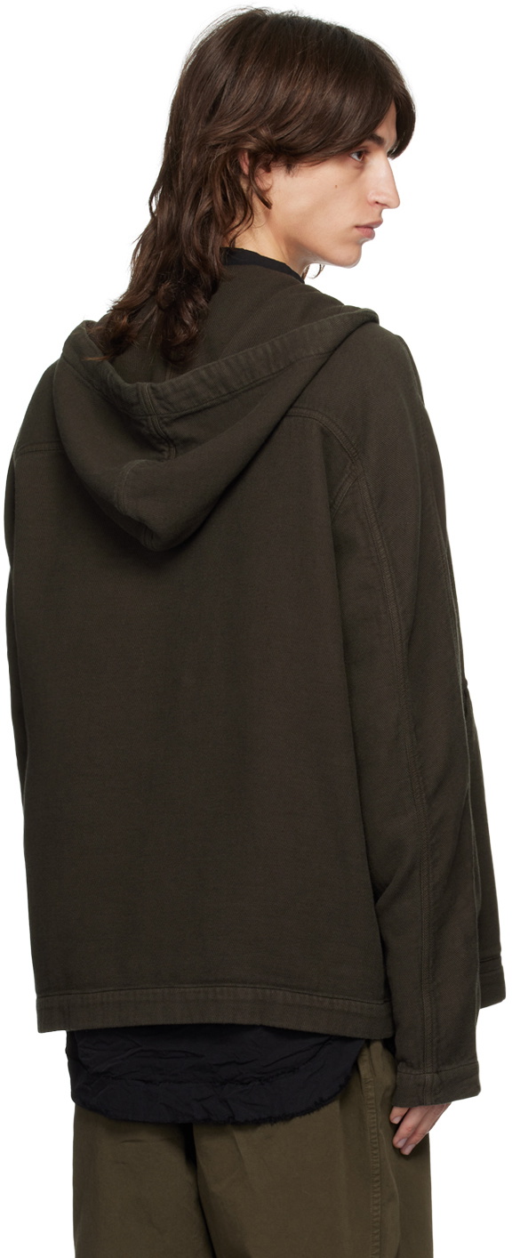 CASEY CASEY Brown Button Worker Hoodie