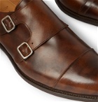 Tricker's - Leavenworth Burnished-Leather Monk-Strap Shoes - Brown
