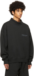 Essentials Black Pullover Mock Neck Sweatshirt