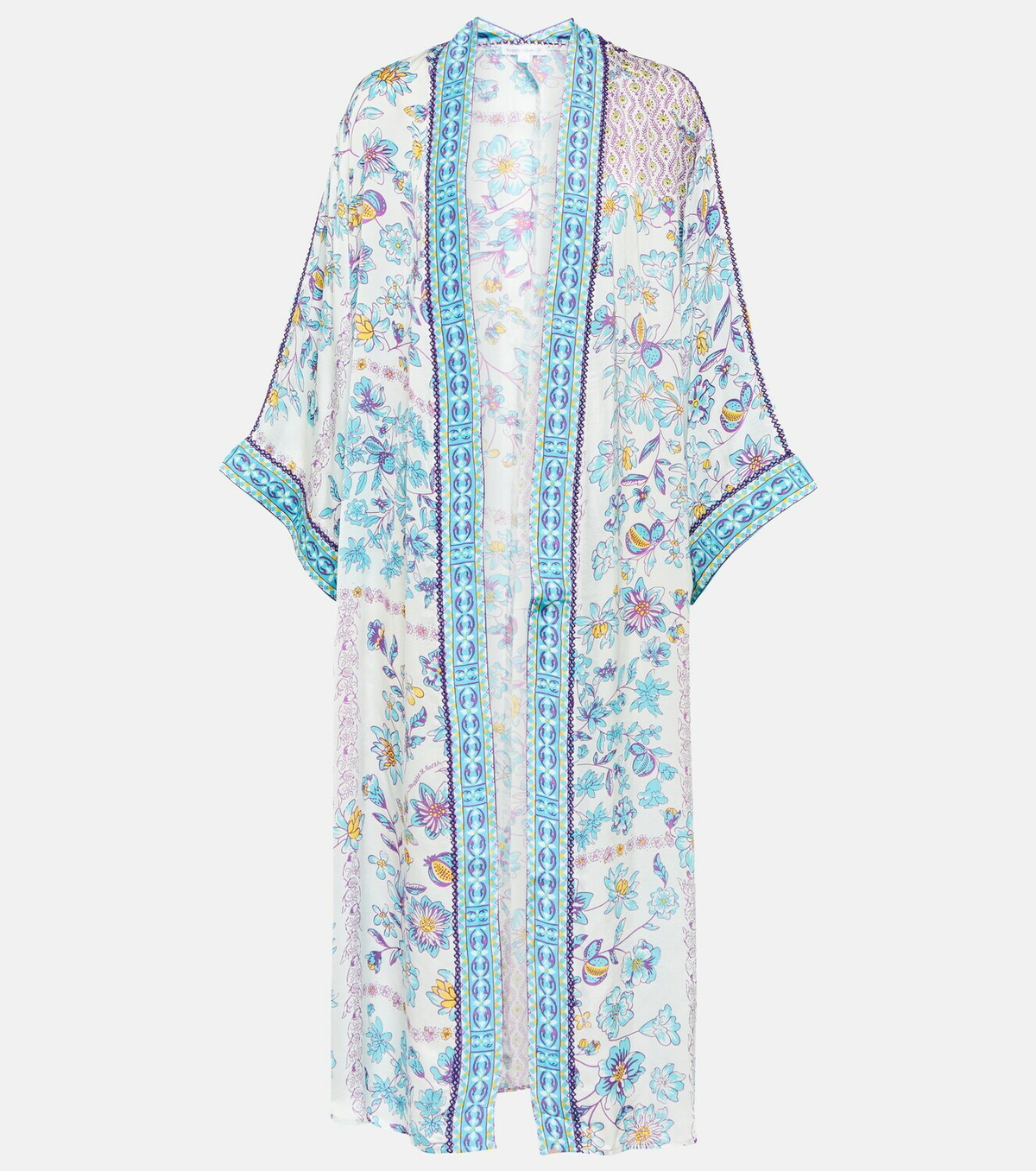 Poupette St Barth Erica floral satin kaftan