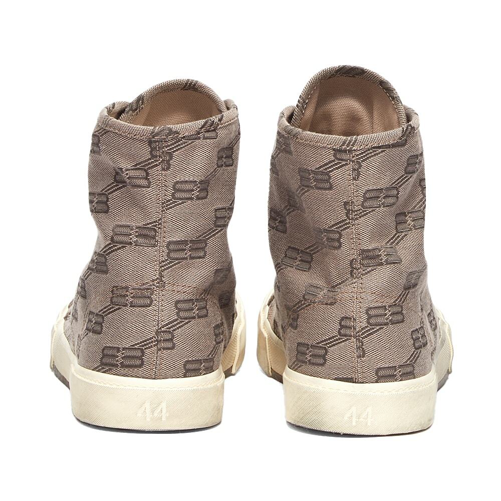 Balenciaga Men's Paris High All-Over Logo Canvas Sneakers in