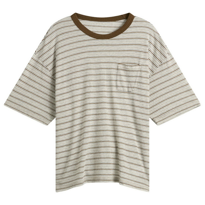 Photo: Visvim Men's Mondo Border Stripe T-Shirt in Grey