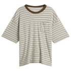 Visvim Men's Mondo Border Stripe T-Shirt in Grey