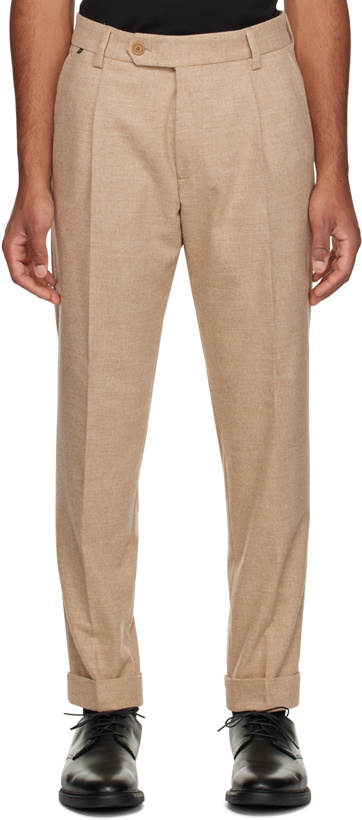 Photo: BOSS Beige Creased Trousers