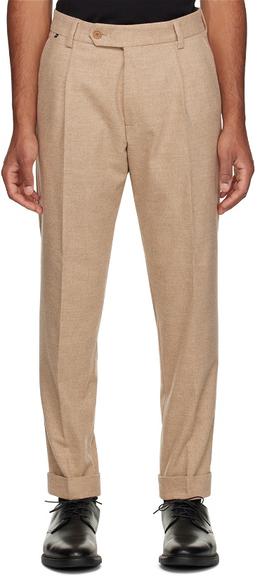 Photo: BOSS Beige Creased Trousers