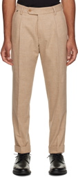 BOSS Beige Creased Trousers