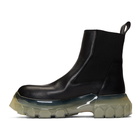 Rick Owens Black and Transparent Tractor Beetle Boots