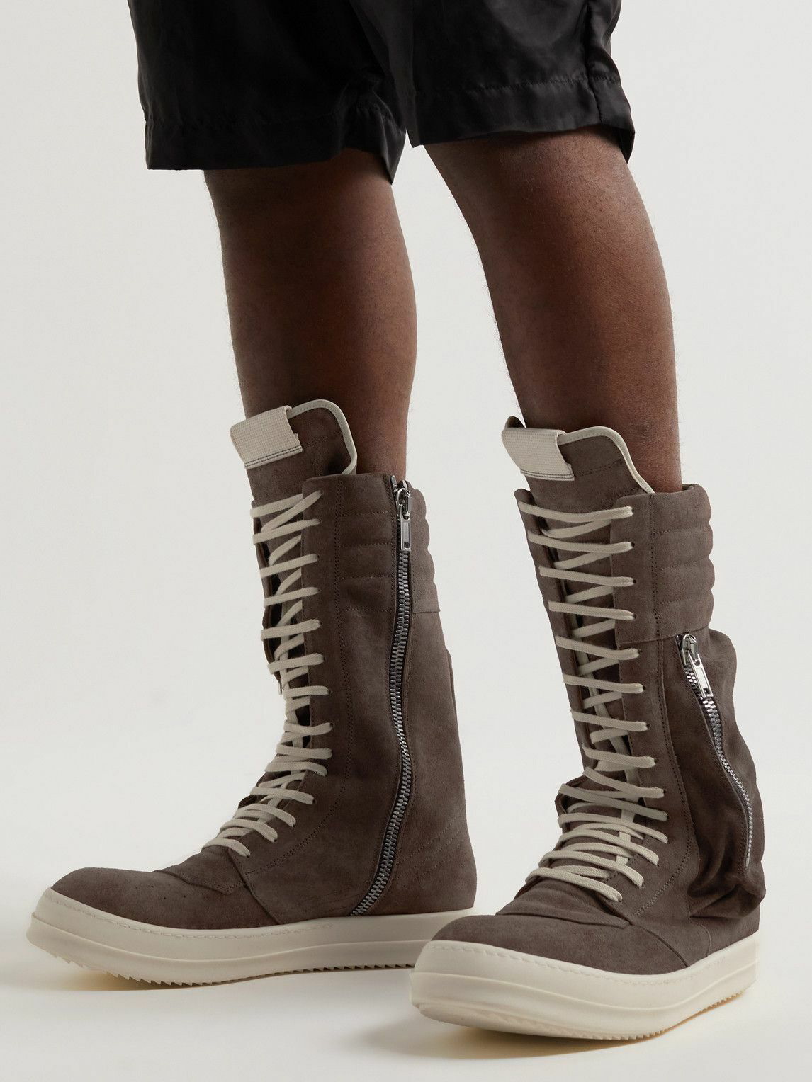 Rick Owens - Cargobasket Suede High-Top Sneakers - Brown Rick Owens