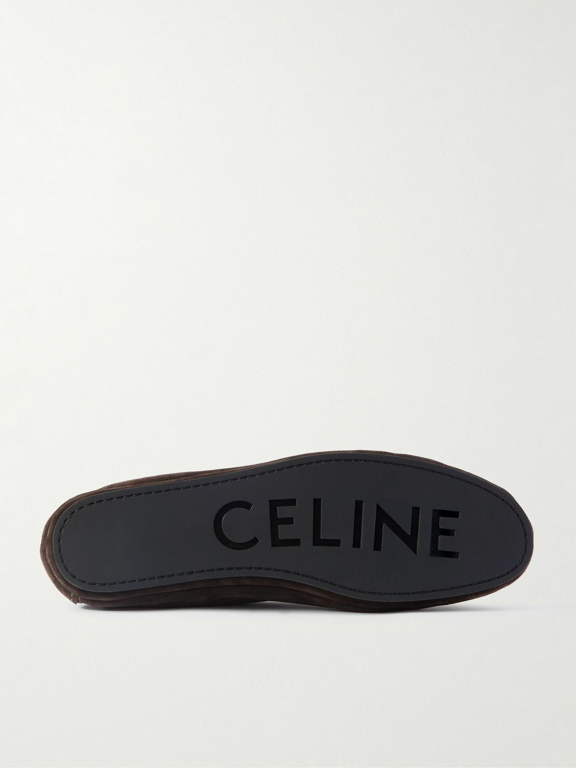 CELINE - Logo-Appliquéd Suede Loafers - Brown