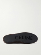 CELINE - Logo-Appliquéd Suede Loafers - Brown