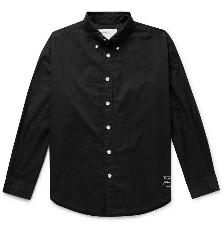 Photo: Entireworld - Giant Oversized Button-Down Collar Striped Organic Cotton Oxford Shirt - Black