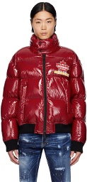 Dsquared2 Red Glossy Puff Kaban Down Jacket