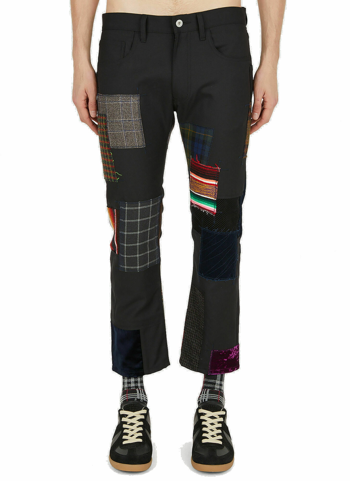 Patchwork Flared Pants in Black Junya Watanabe