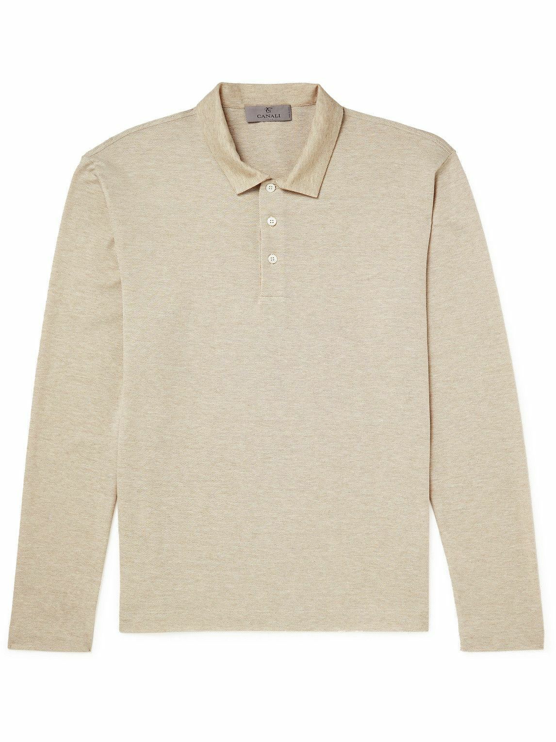 Canali - Cotton-Piqué Polo Shirt - Neutrals Canali