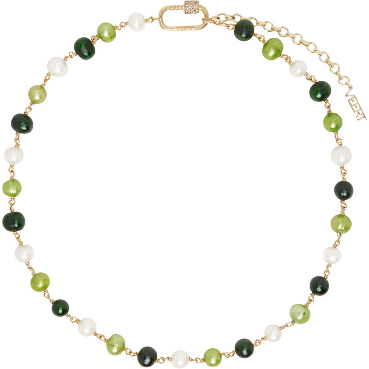 Photo: VEERT Gold 'The Single Multi Green' Pearl Necklace