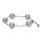 Saint Laurent Silver Beaded Chain Bracelet