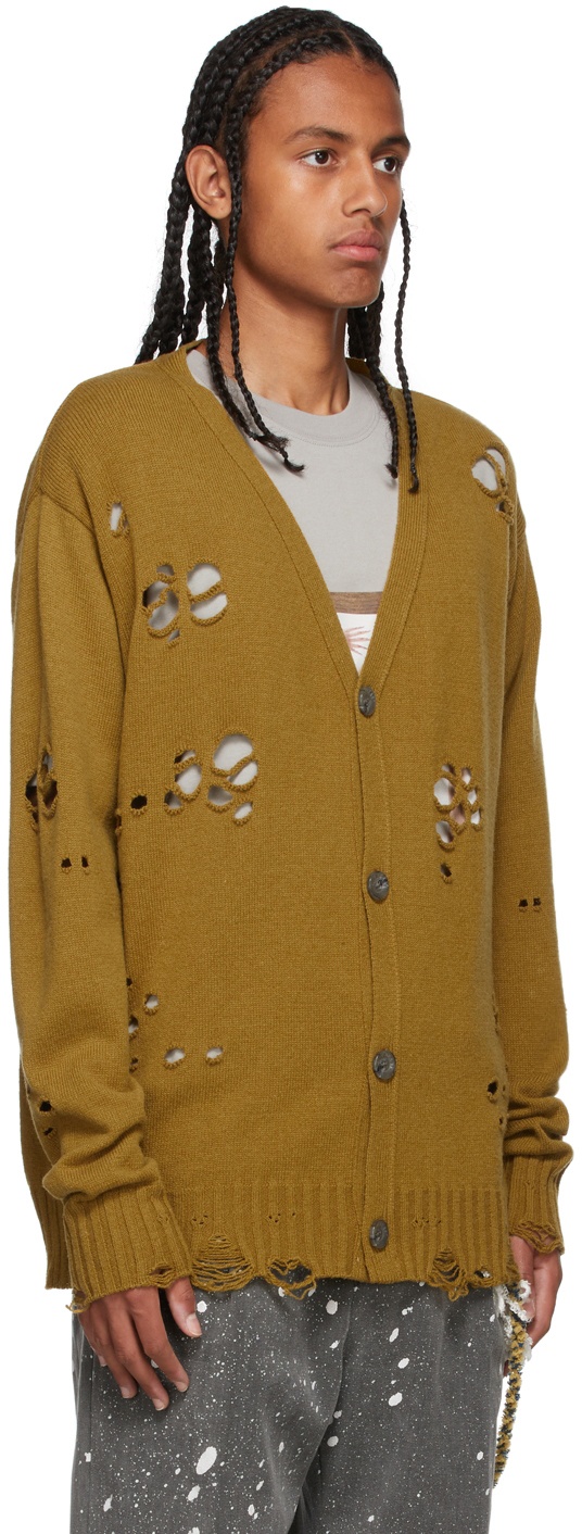 Song for the Mute Yellow Oversized Distressed Cardigan Song for