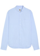 Vowels Logo-embroidery Cotton Shirt Blue