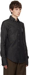 Ludovic de Saint Sernin Black Button Denim Shirt