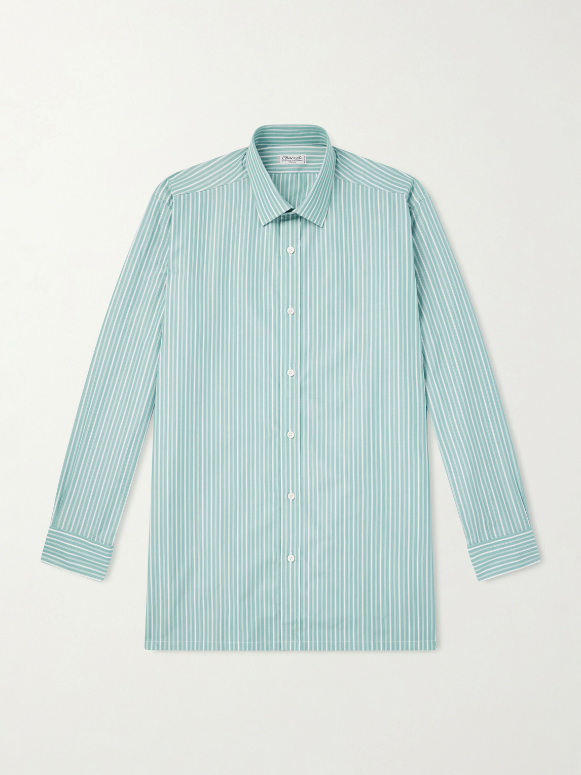 Charvet - Striped Cotton-Poplin Shirt - Green