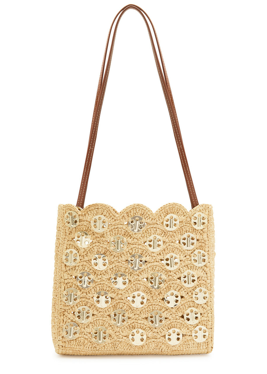 Rabanne Sac A Main Embellished Raffia Shoulder bag - Natural - One Size