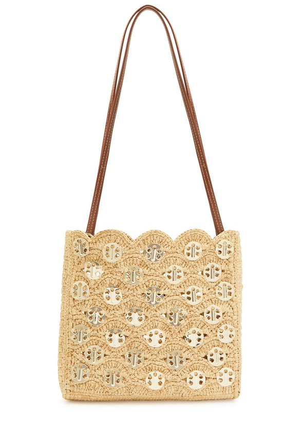 Photo: Rabanne Sac A Main Embellished Raffia Shoulder bag - Natural - One Size
