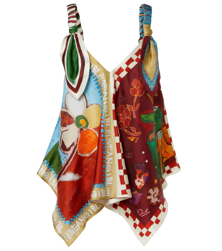 Photo: Alémais Mlak printed silk twill top