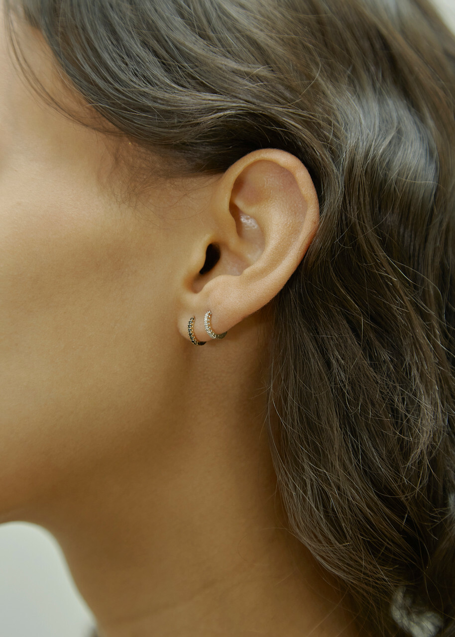 Otiumberg Diamond 9kt Gold Hoop Earrings - One Size