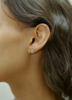 Otiumberg Diamond 9kt Gold Hoop Earrings - One Size