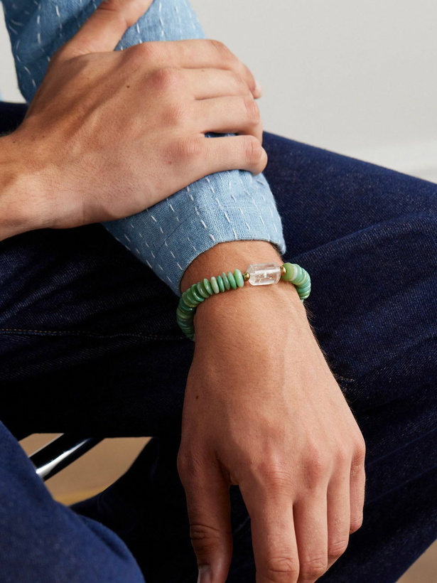 Photo: Jacquie Aiche - Gold, Chrysoprase and Quartz Beaded Bracelet