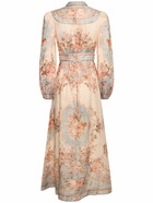 ZIMMERMANN - August Plunge Linen Midi Dress