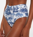 Staud Devon printed high-rise bikini bottoms