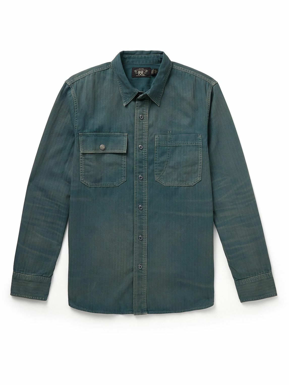 RRL - Trail Herringbone Cotton Shirt - Blue RRL