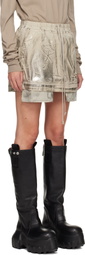 Rick Owens DRKSHDW Silver Concordians Fog Denim Miniskirt