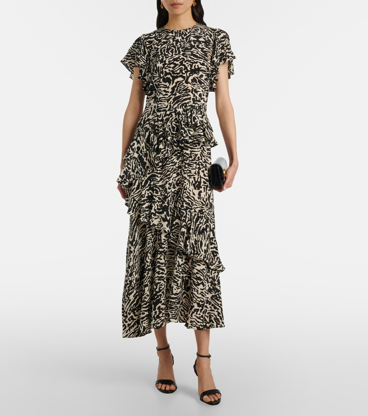 midi summer dress with sleeves Short Sleeve Modest Summer Dress L / Dark Blue