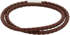 Hugo Brown Double Braided Leather Bracelet