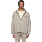 Essentials Taupe Reflective Logo Pullover Anorak