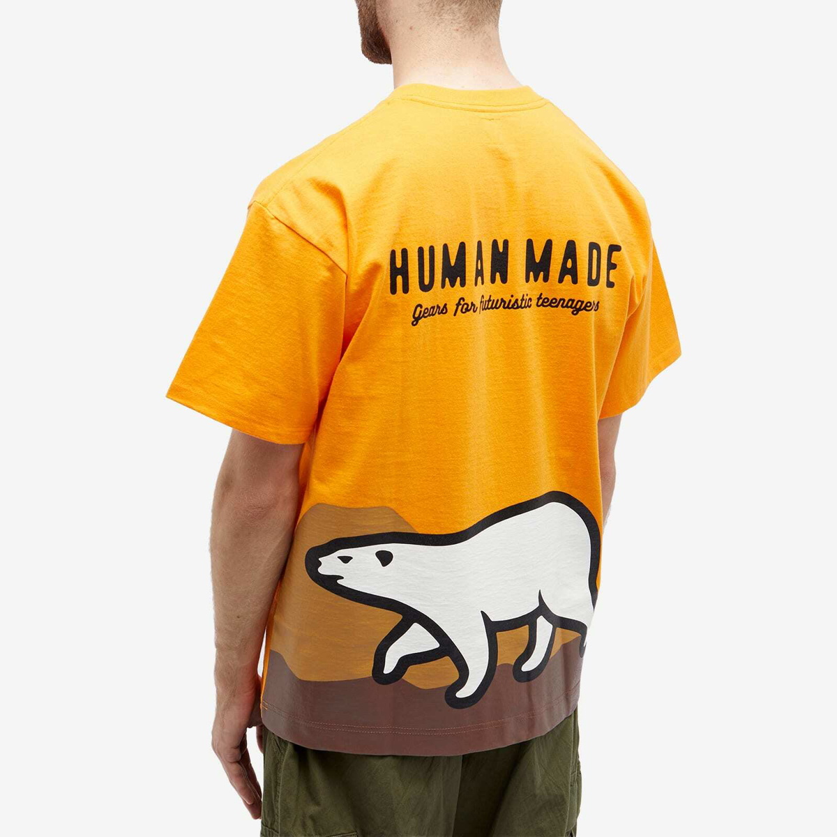 Human Made Men's Polar Bear Print T-Shirt in Yellow