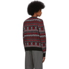 Alexander McQueen Black and Red Wool Jacquard Sweater