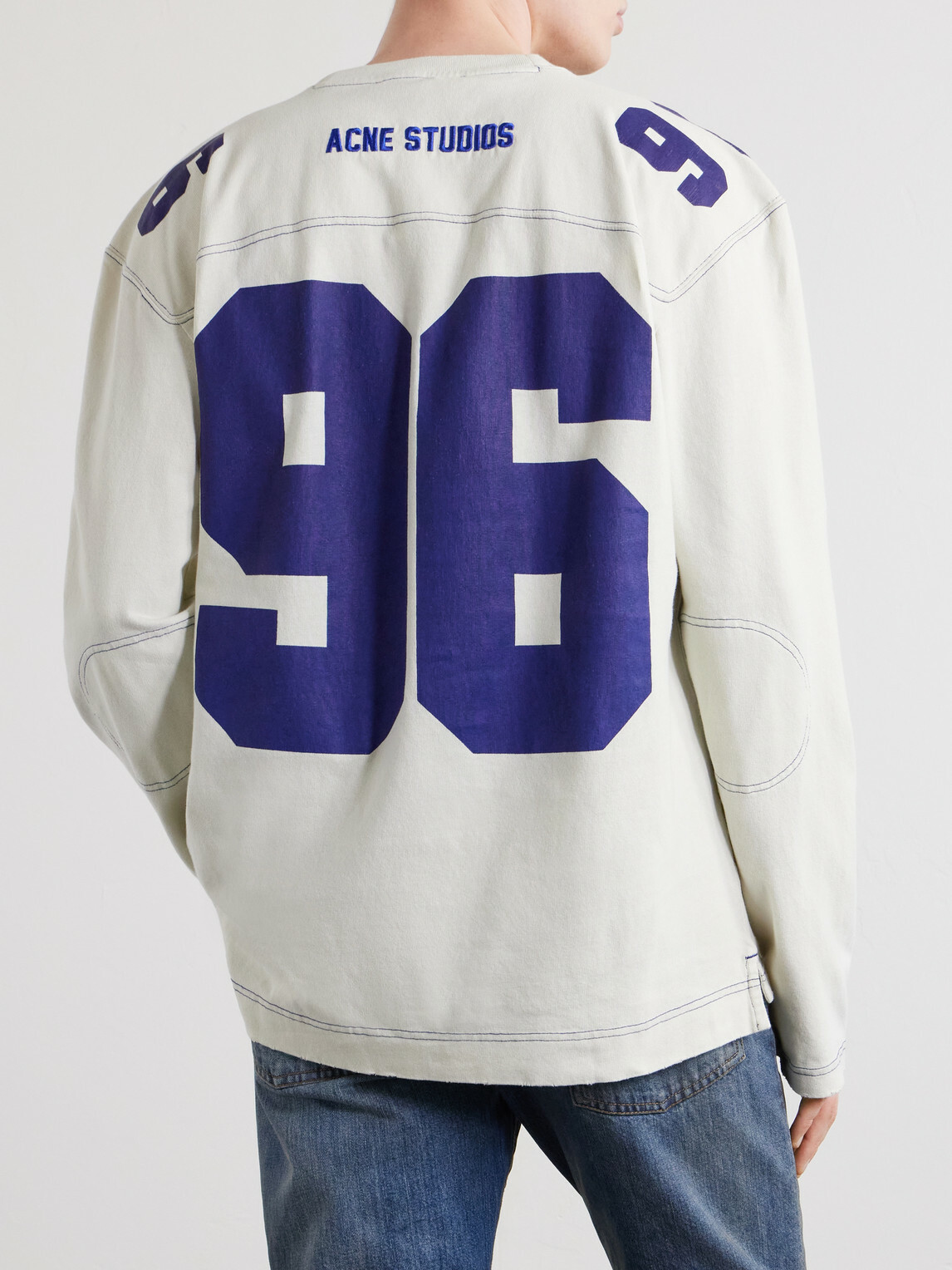 Acne Studios - Exfold Printed Cotton-Jersey T-Shirt - Neutrals